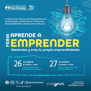 Afiche promocional de la Feria: Aprende a emprender